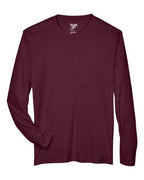 Team 365 TT11L, Men's Zone Performance Long Sleeve T-shirt, Sport Dark Maroon