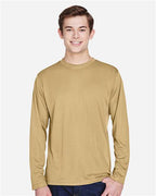 Team 365 TT11L, Men's Zone Performance Long Sleeve T-shirt, Sport Vegas Gold