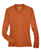 Team 365 TT11WL, Women's Zone Performance Long Sleeve T-shirt, Sport Burnt Orange