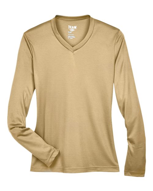 Team 365 TT11WL, Women's Zone Performance Long Sleeve T-shirt, Sport Vegas Gold