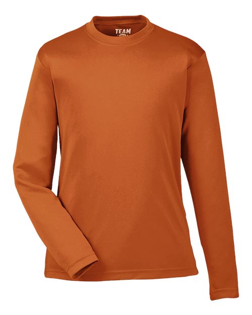 Team 365 TT11YL, Youth Zone Performance Long Sleeve T-shirt, Sport Burnt Orange