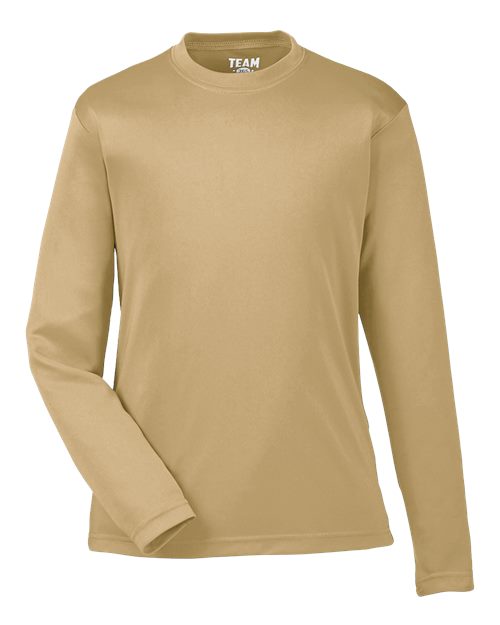 Team 365 TT11YL, Youth Zone Performance Long Sleeve T-shirt, Sport Vegas Gold