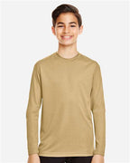 Team 365 TT11YL, Youth Zone Performance Long Sleeve T-shirt, Sport Vegas Gold