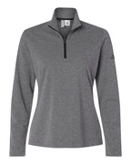 Adidas A400, Women's Lightweight Quarter-zip Pullover, Black Heather