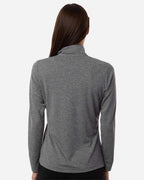Adidas A400, Women's Lightweight Quarter-zip Pullover, Black Heather