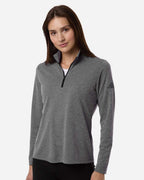 Adidas A400, Women's Lightweight Quarter-zip Pullover, Black Heather