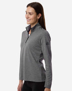 Adidas A400, Women's Lightweight Quarter-zip Pullover, Black Heather