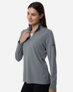 Adidas A400, Women's Lightweight Quarter-zip Pullover, Grey Three