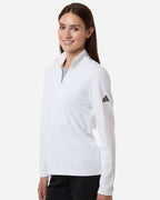 Adidas A400, Women's Lightweight Quarter-zip Pullover, White