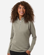 Adidas A589, Women's Spacer Quarter-zip Pullover, Silver Pebble