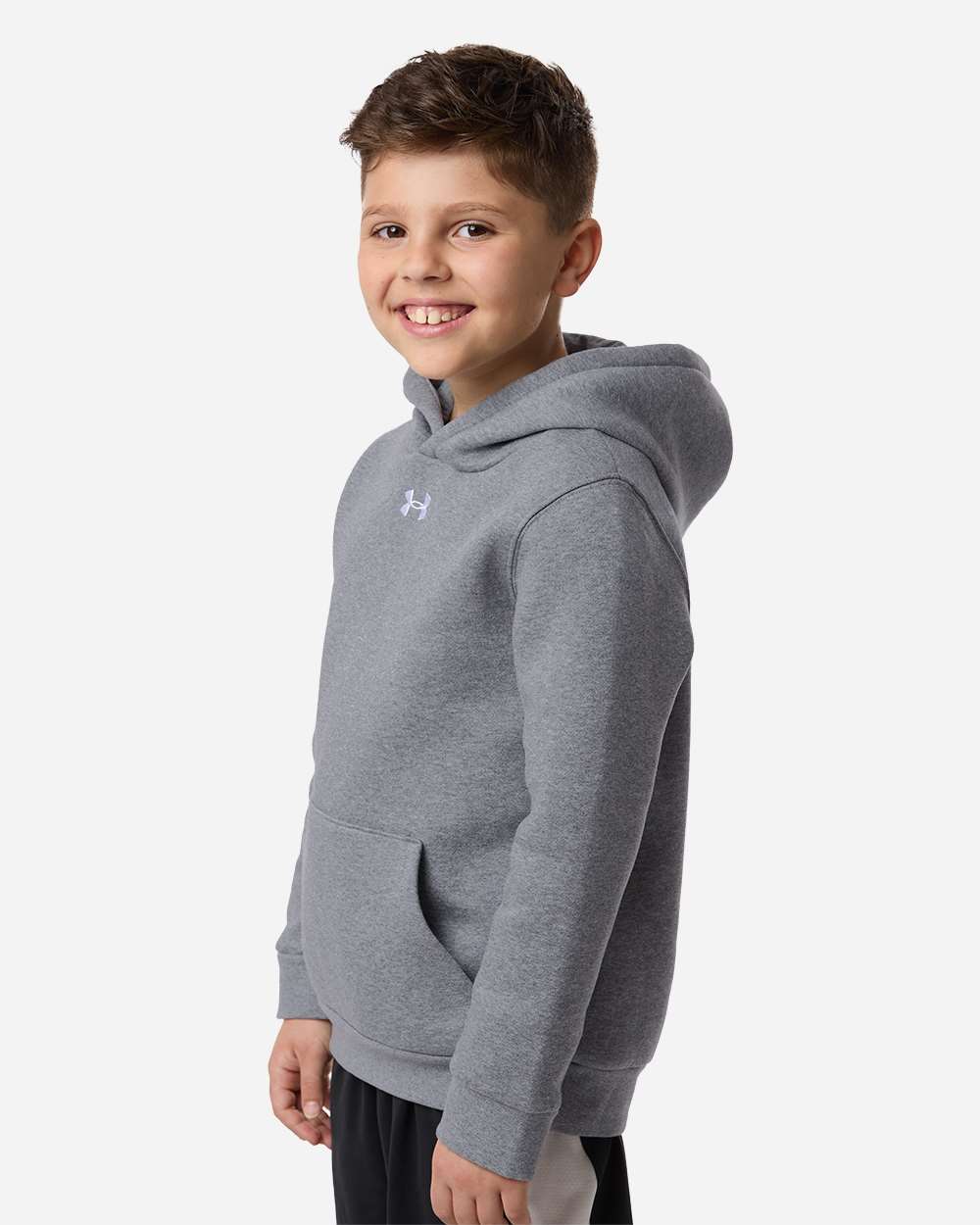 Under Armour 6014162, Fleece - Premium - Hood, Pitch Grey Medium Heather/ White