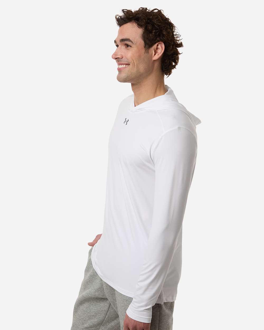 Under Armour 6014164, T-Shirts - Long Sleeve, White/ Pitch Grey