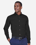 Harriton M500, 13845 Men's Easy Blend Twill Shirt, Black