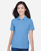 Harriton M265W, 13861 Women's Easy Blend Polo, Black