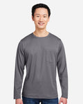 Harriton M118L, 13866 Unisex Charge Snag And Soil Protect Long Sleeve T-shirt, Black