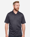 Harriton M348P, 13882 Men's Advantage Snag Protection Plus Il Pocket Polo, Black