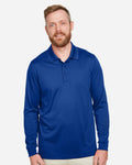 Harriton M348L, 13907 Men's Advantage Snag Protection Plus Il Long Sleeve Polo, Black