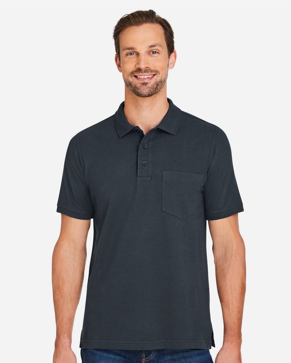 Harriton M205P Men's Valiant Cotton Snag Protect Pocket Polo