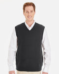 Harriton M415, 13947 Men's Pilbloc V-neck Sweater Vest, Black
