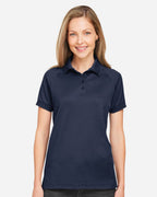 Harriton M208W, 13954 Women's Charge Snag And Soil Protect Polo, Black
