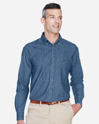 Harriton M550, 13964 Men's Denim Shirt, Dark Denim