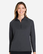 North End 14062, Ne410w Women's Revive Coolcore Quarter-zip Pullover, Black