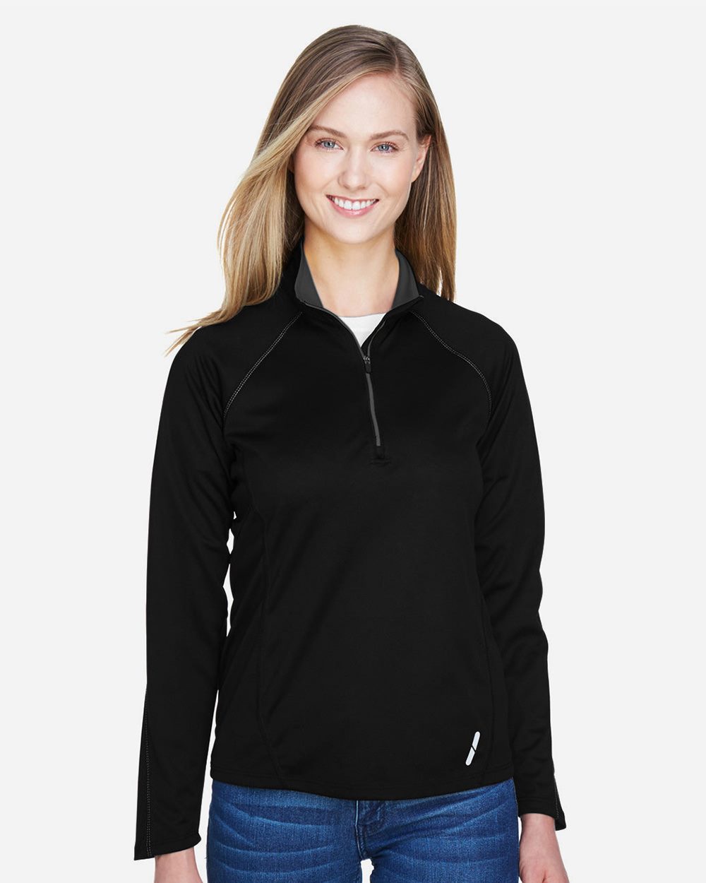 North End 14066, 78187 Women's Radar Performance Quarter-zip Pullover, Classic Navy