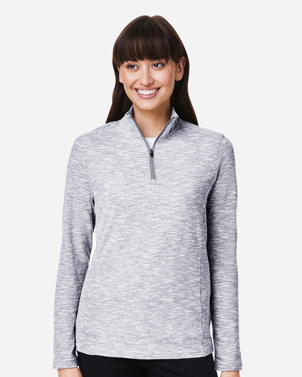North End NE415W Women's Eclipse Jacquard Quarter-Zip Pullover