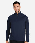 North End 14093, Ne410 Men's Revive Coolcore Quarter-zip Pullover, Black