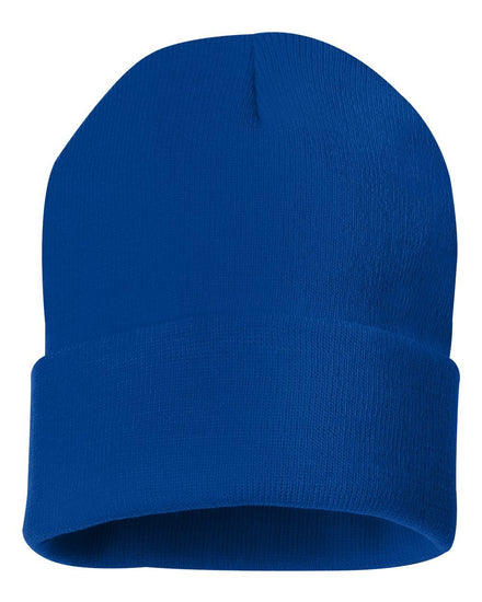 Sportsman SP12, 12" Solid Cuffed Beanie, Black