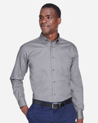 Harriton M500T, 14335 Men's Tall Easy Blend Twill Dress Shirt, Black