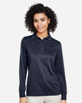 Harriton M348LW, 14357 Women's Advantage Snag Protection Plus Il Long Sleeve Polo, Black