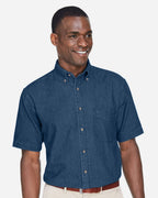Harriton M550S, 14378 Men's Denim Shirt, Dark Denim