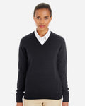 Harriton M420W, 14389 Women's Pilbloc V-neck Sweater, Black