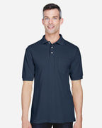 Harriton M265P, 14397 Men's Easy Blend Polo With Pocket, Black