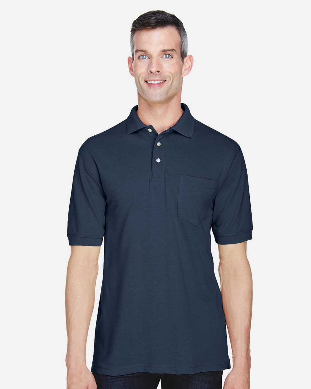 Harriton M265P Men's Easy Blend Polo with Pocket