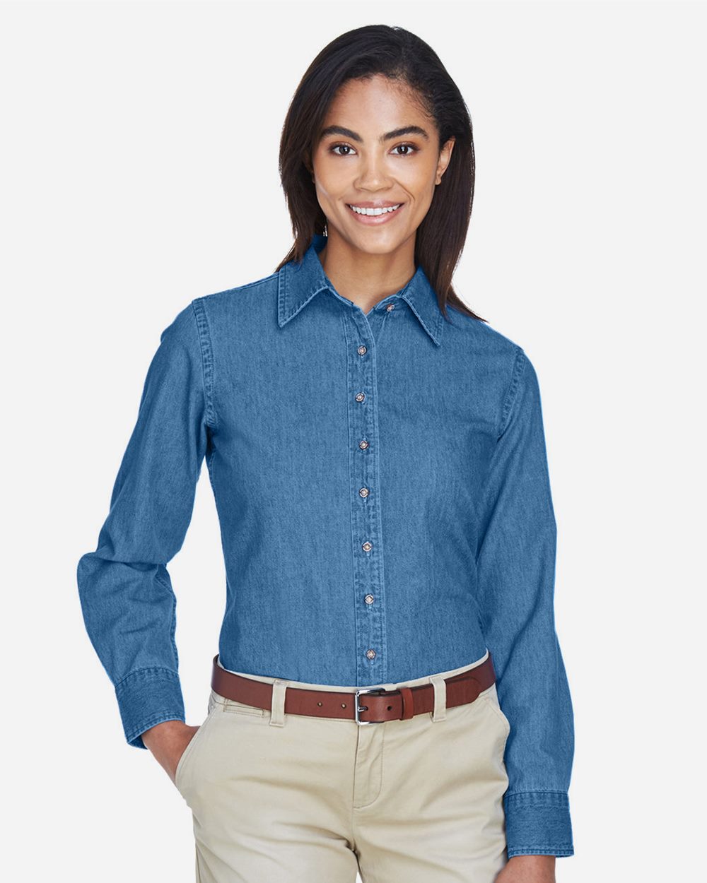 Harriton M550W Women's Denim Shirt