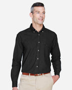Harriton M550T, 14698 Men's Tall Denim Shirt, Dark Denim