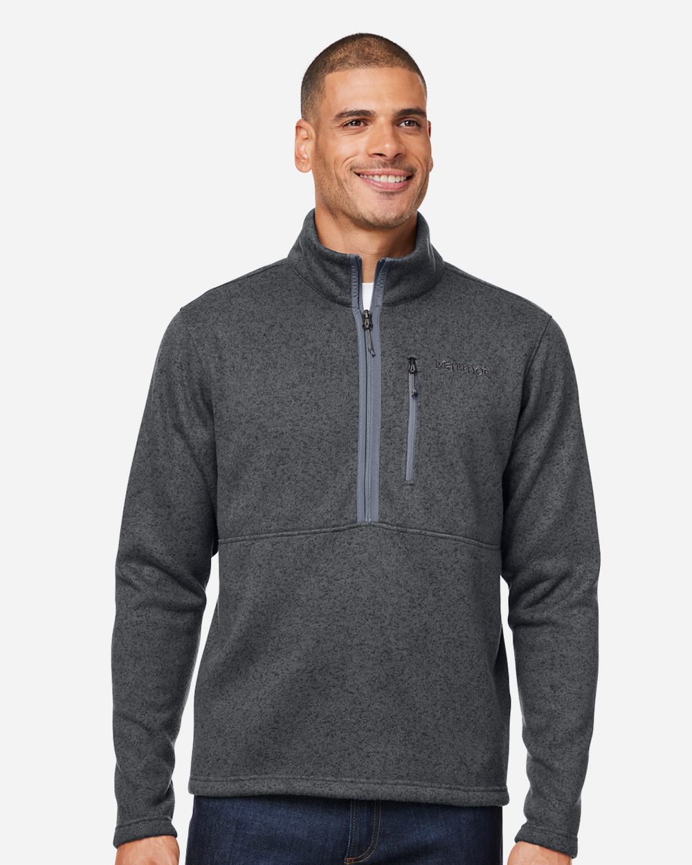 Marmot M16221, Men's Drop Line Half-zip Jacket, Black Heather