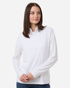 Adidas A709, Women's Textured Stripe Quarter-zip Pullover, Black