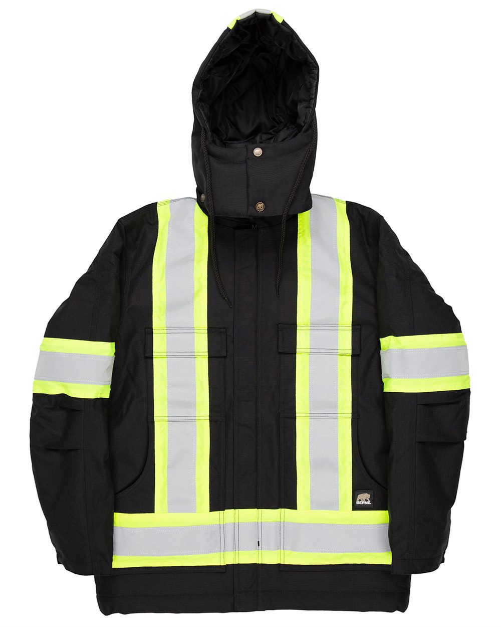 Berne Apparel HVNCH3T Tall Safety Striped Arctic Insulated Chore Coat
