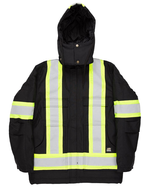 Berne Apparel HVNCH3T Tall Safety Striped Arctic Insulated Chore Coat