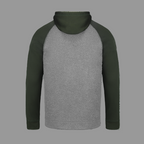 CX2 L01630, - Oakland - Adult Polyester Pullover Hooded Sweatshirt, Grey/Forest Green