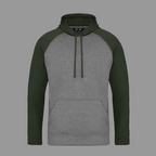 CX2 L01630, - Oakland - Adult Polyester Pullover Hooded Sweatshirt, Grey/Forest Green