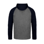 CX2 L01630, - Oakland - Adult Polyester Pullover Hooded Sweatshirt, Grey/Navy