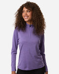 AllPro 4HM70L, 16326 Women's Pro-lock Performance Mélange Quarter-zip Pullover, Black Melange