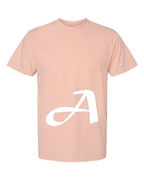 Alphabet A T-Shirt 9 inch calligraphy Black ink, Peachy