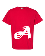 Alphabet A T-Shirt 9 inch calligraphy White ink, Red