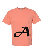 Alphabet A T-Shirt 9 inch calligraphy White ink, Terracotta