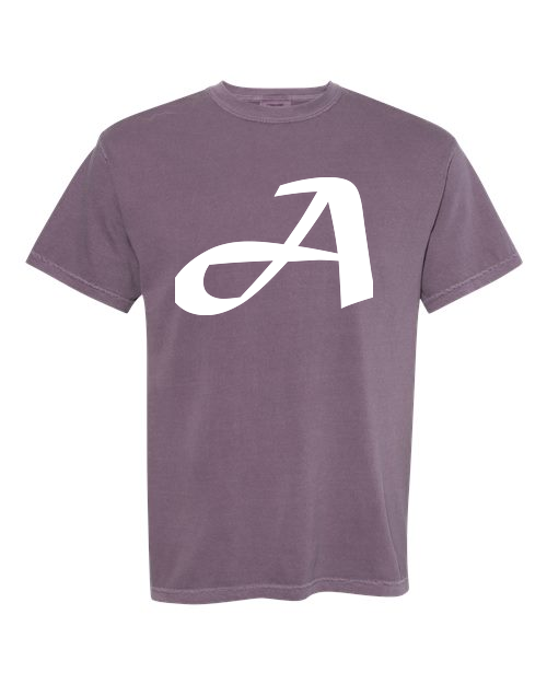 Alphabet A T-Shirt 9 inch calligraphy White ink, Wine